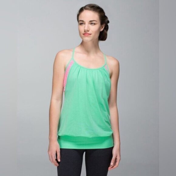 RARE Lululemon No Limits Tank top Opal Wee Are From Space Neon Pink Opal bra 6 S - Picture 8 of 8